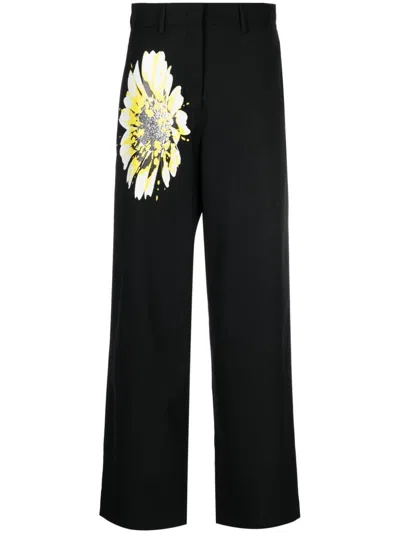 Msgm Black High-waisted Trousers For Women