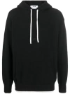 Msgm Contrasting Trim Drawstring Hoodie In Black