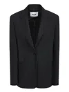 Msgm Tailored Black Jacket With Single Button Closure In Black