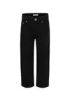 Msgm Black Jeans For Girl With Logo In Black