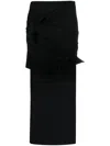 Msgm Bow A-line Midi Skirt With Knot Detailing In Black