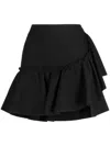 Msgm High-waist Ruffled Mini Skirt In Black