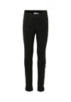 Msgm Black Leggings For Girl With Gray Logo In Black