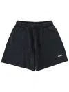 Msgm Black Logo Shorts In Black