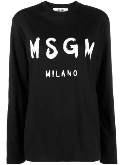 Msgm Black Logo T-shirt