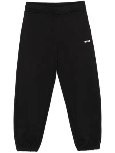 Msgm Black Logo Trouser