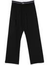 Msgm Virgin Wool Sweatpants With Logo In Black