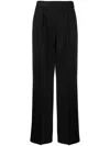 Msgm Drawstring-cuffs Linen-blend Trousers In Black