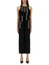 Msgm Embellished Sequin Sleeveless Round Neck Dress