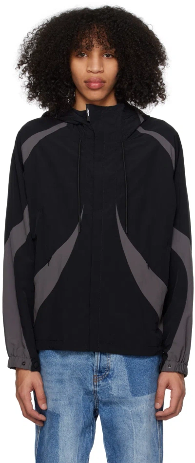 Msgm Black Paneled Jacket In 99 Black