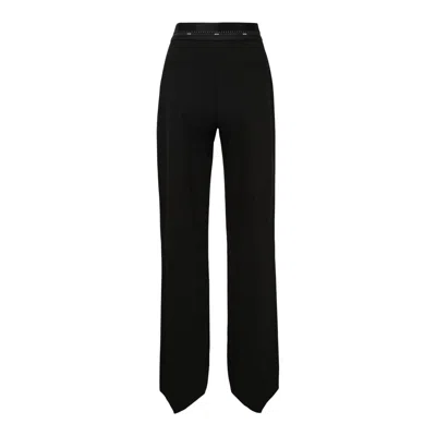 Msgm Black Pants With Logo Belt