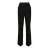 Msgm Black Pants With Logo Belt In Black