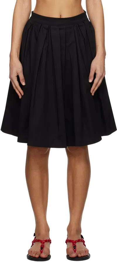 Msgm Black Pleated Miniskirt In 99 Black