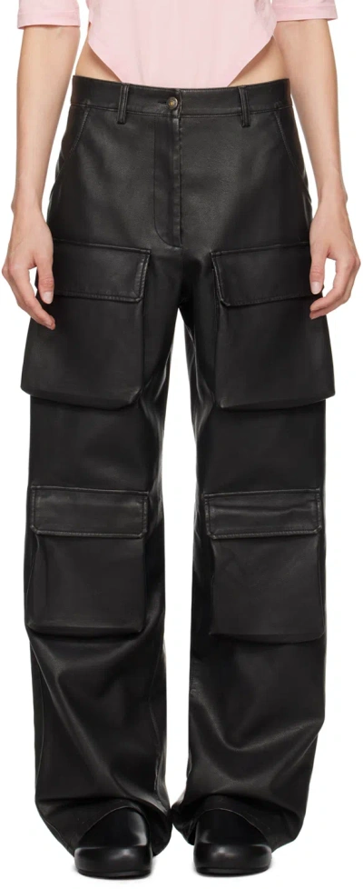 Msgm Regular Fit Cargo Pants For Women In Black