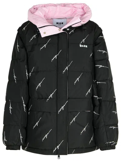MSGM MSGM BLACK POLYESTER DOWN JACKET