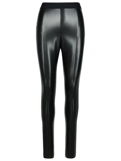 MSGM BLACK POLYESTER LEGGINGS