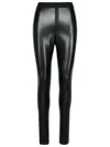 Msgm Polyester Leggings Featuring Elastic Waistband In Nero