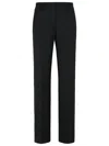 Msgm High-waisted Crepe Straight-leg Trousers With Belt Loops In Black