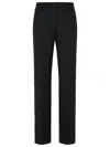 Msgm High-waisted Crepe Straight-leg Trousers With Belt Loops In Black