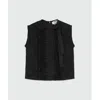 Msgm Black Polyester Tank Tops In Black