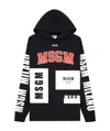 Msgm Black Printed Hooded Hoodie In Black