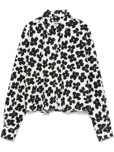 Msgm Black Printed Shirt