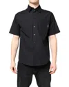Msgm Black Printed Short Sleeves Collared Men Casual Shirt