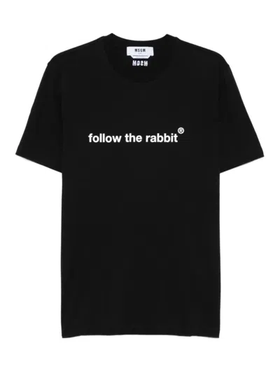 Msgm Black Printed T-shirt