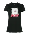 Msgm Black Printed T-shirt In Black