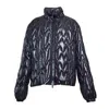 Msgm Black Quilted Jacket With "themwave" Pattern In Black