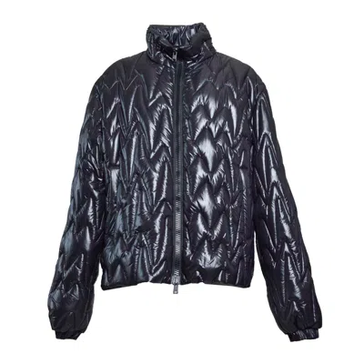 Msgm Black Quilted Jacket With "themwave" Pattern