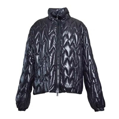 Msgm Black Quilted Jacket With "themwave" Pattern