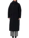 Msgm Black Scarf Coat