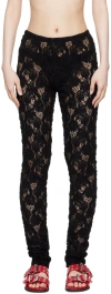 Msgm Black Semi-sheer Leggings In 99 Black