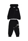 Msgm Black Set For Baby Boy With White Logo In Black