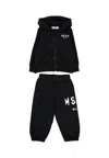 Msgm Black Set For Babykids With White Logo