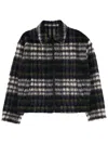 Msgm Check-pattern Zip-up Jacket In Black