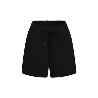 Msgm Kids' Black Shorts For Boy With Logo