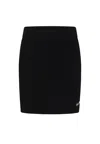 Msgm Black Skirt For Girl With Logo In Black