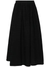 MSGM BLACK STRIPED MIDI SKIRT