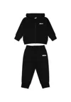 Msgm Black Suit For Babykids With Logo In Black