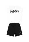 Msgm Black Suit For Babykids With Logo In Black