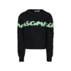 Msgm Black Sweater For Girl With Logo In Black
