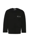 Msgm Black Sweater For Kids With Logo In Black
