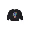 Msgm Black Sweatshirt For Baby Boy With Logo In Black