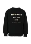 Msgm Black Sweatshirt For Boy With Logo In Black