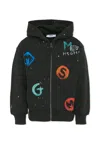 Msgm Black Sweatshirt For Boy With Logo In Black