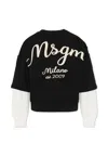 Msgm Black Sweatshirt For Boy With Logo In Black