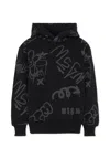 Msgm Black Sweatshirt For Boy With Print In Black