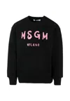 Msgm Logo-print Cotton Sweatshirt In Black